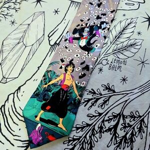 Vintage 1992 Disney Aladdin And Genie Silk Necktie